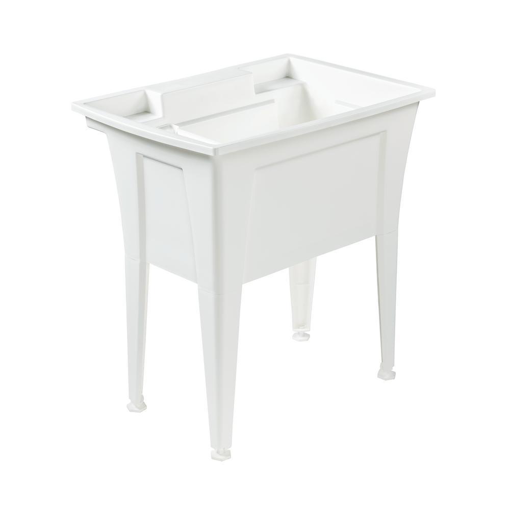 32 in. x 22 in. Polypropylene White Laundry Sink - Super Arbor