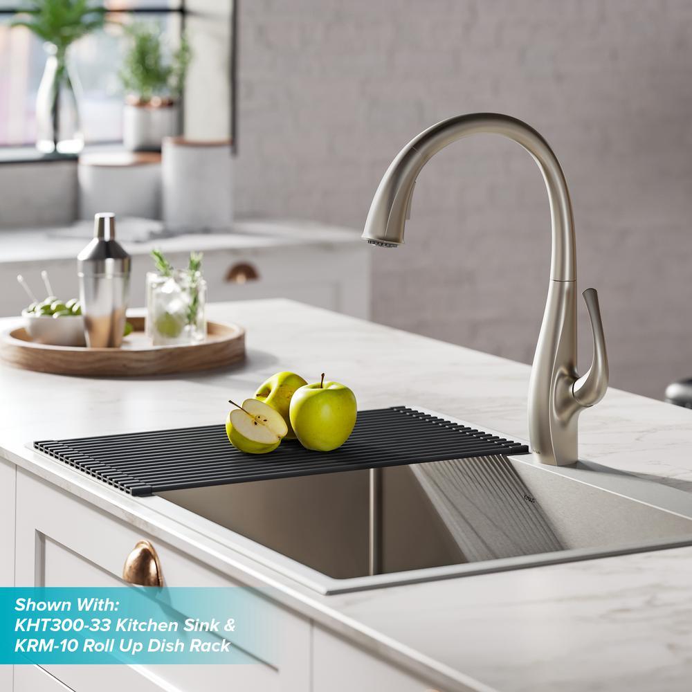 Spot Free Ansel Single-Handle Pull-Down Sprayer Kitchen Faucet in All-Brite Stainless Steel - Super Arbor