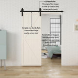 5 ft./60 in. Black Sliding Barn Door Track and Hardware Kit with I-Shape Hanger For Single Door - Super Arbor