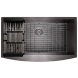 Matte Black Finished Stainless Steel 33 in. x 22 in. Single Bowl Farmhouse Apron Mount Kitchen Sink with Accessories