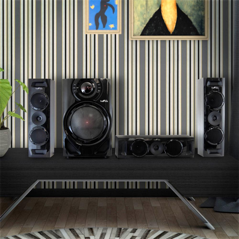 5.1-Channel Surround Sound Bluetooth Speaker System in Black - Super Arbor