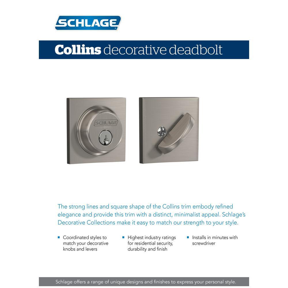 Collins Matte Black Single Cylinder Deadbolt - Super Arbor