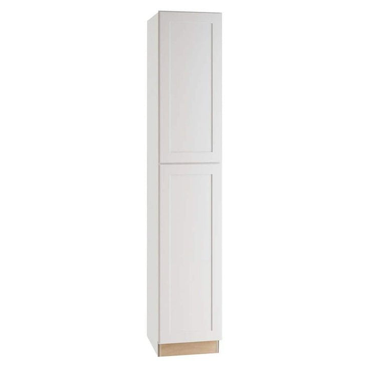 Home Decorators Collection Newport 18 in. W x 24 in. D x 90 in. H Assembled Plywood Pantry Kitchen Cabinet in Pacific White with Soft Close RH