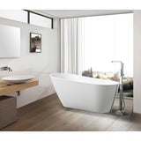Bourges 55 in. Acrylic Flatbottom Bathtub in White - Super Arbor