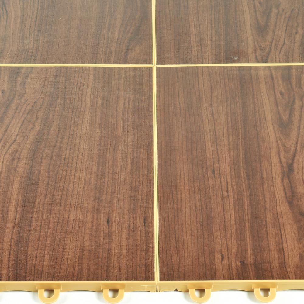 Greatmats Click Tile 12-1/8 in. x 12-1/8 in. Light Oak Interlocking Basement Plastic and Vinyl Tile (24-Pack) (24.5 sq. ft.)