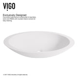 Wisteria Round Matte Stone Vessel Bathroom Sink in White with Seville Vessel Faucet in Brushed Nickel - Super Arbor