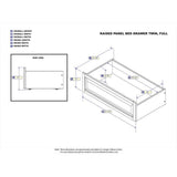 Raised Panel Walnut Drawer Twin-Full Bed - Super Arbor