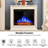 9 in. W x 27 in. H 750-Watt to 1500-Watt Electric Fireplace Insert Freestanding Wall Mounted Stove Heater Touch in Black - Super Arbor