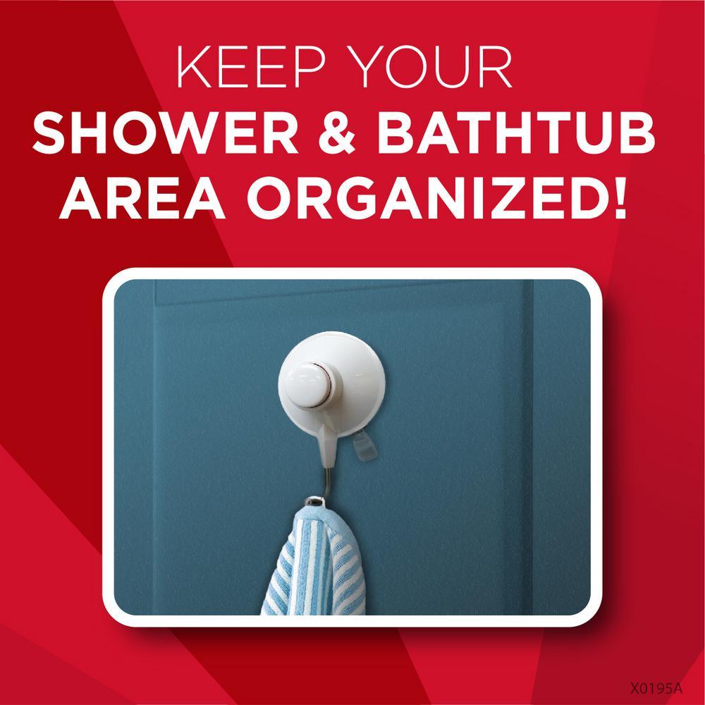 Bath Suction Hook in White/Metal - Super Arbor