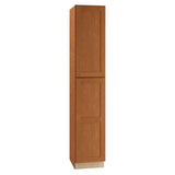 Home Decorators Collection Newport 18 in. W x 24 in. D x 90 in. H Assembled Plywood Pantry Kitchen Cabinet in Cinnamon with 4ROT Soft Close RH