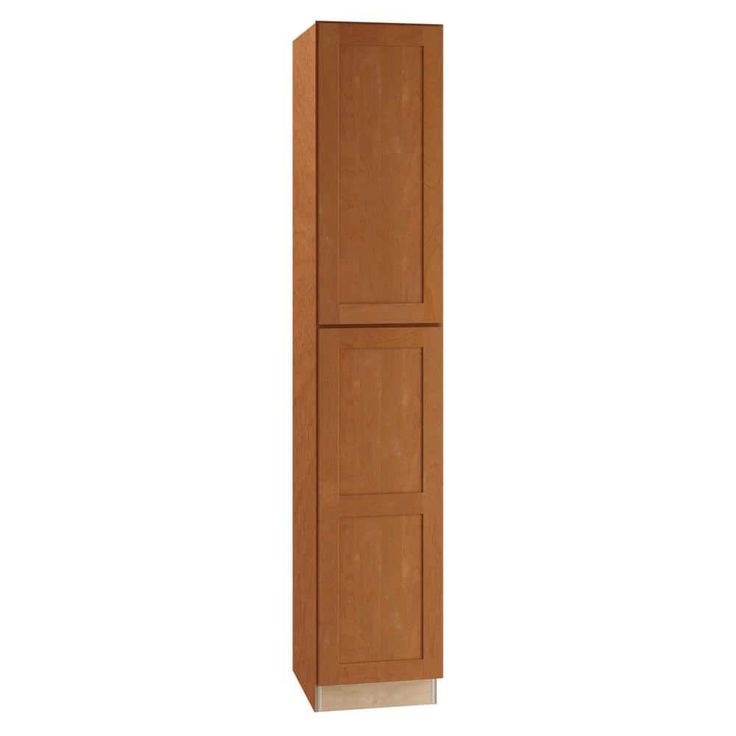 Home Decorators Collection Newport 18 in. W x 24 in. D x 96 in. H Assembled Plywood Pantry Kitchen Cabinet in Cinnamon with 4ROT Soft Close RH
