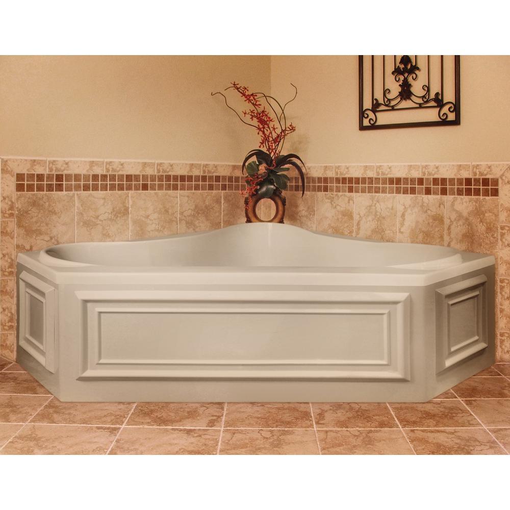 Montgomery 60 in. Acrylic Corner Drop-In Air Bath Bathtub in White - Super Arbor