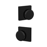 Custom Bowery Matte Black Collins Trim Combined Interior Door Knob - Super Arbor
