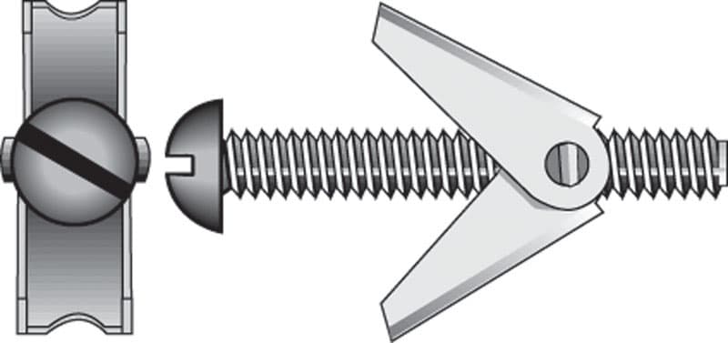 Hillman 1/8 in. Diameter x 3 in. Length Round Steel Toggle Bolt, Zinc-Plated, 15-Pack