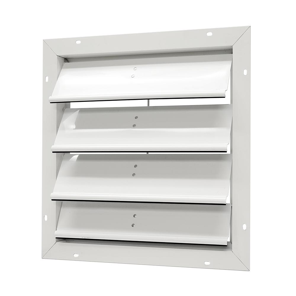 19.25 in. x 19.25 in. Square White Aluminum Automatic Shutter Gable Louver Vent - Super Arbor
