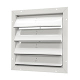 19.25 in. x 19.25 in. Square White Aluminum Automatic Shutter Gable Louver Vent - Super Arbor