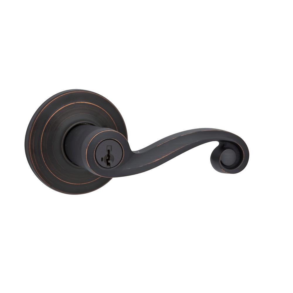 Lido Satin Nickel Entry Door Lever Featuring SmartKey Security - Super Arbor