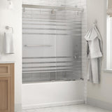 Simplicity 60 x 59-1/4 in. Frameless Mod Soft-Close Sliding Bathtub Door in Chrome with 1/4 in. (6mm) Clear Glass - Super Arbor