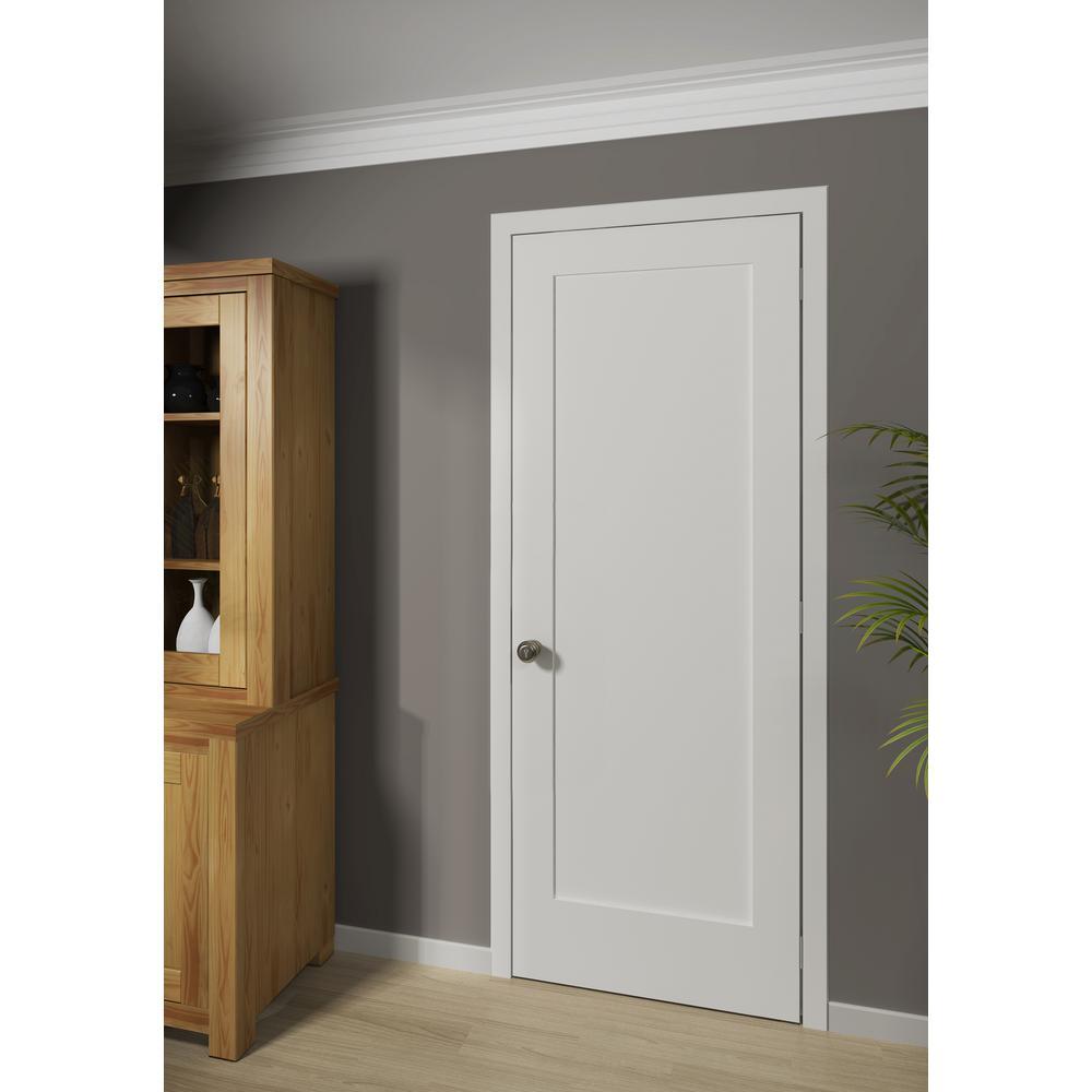 36 in. x 80 in. White 1-Panel Shaker Solid Core Wood Interior Door Slab - Super Arbor