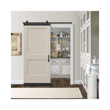 36 in. x 84 in. Monroe Primed Smooth Molded Composite MDF Barn Door with Rustic Hardware Kit