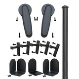 72 in. Vista Satin Nickel Sliding Barn Door Round Track and Hardware Kit - Super Arbor