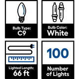 GE Energy Smart 100-Count 66-ft Warm White LED Plug-In Christmas String Lights