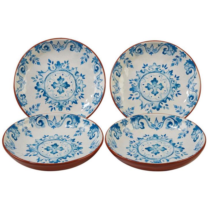 Porto 4-Piece Multi-Colored 8.5 in. x 1.5 in. Soup/Pasta Bowl Set