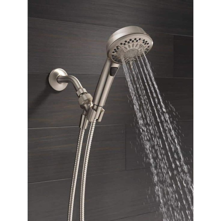 7-Spray 4.2 in. Single Wall Mount Handheld Shower Head in SpotShield Brushed Nickel