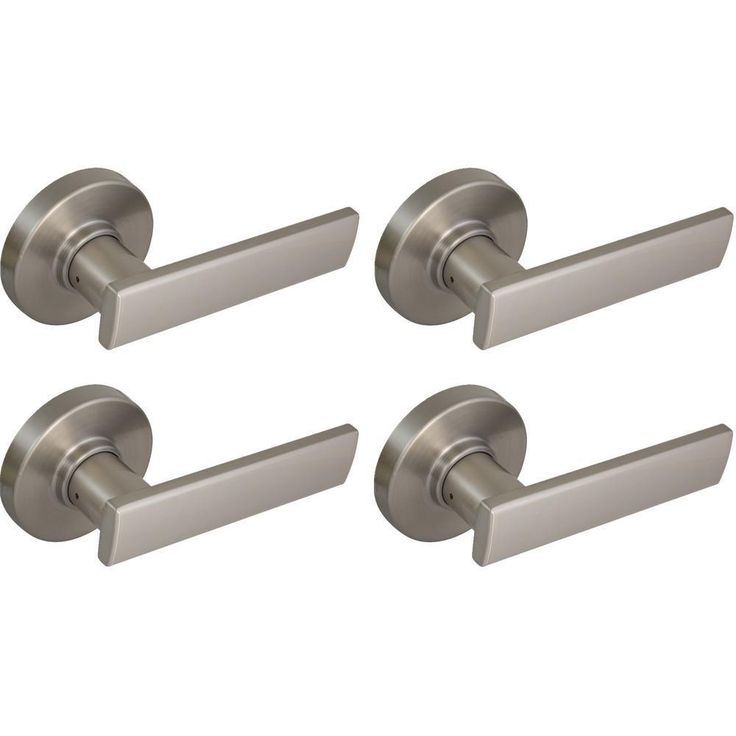 Westwood Satin Nickel Hall and Closet Door Lever with Round Rose (4-Pack)