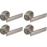 Westwood Satin Nickel Hall and Closet Door Lever with Round Rose (4-Pack)