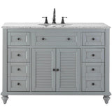 Hamilton Shutter 25 in. W x 22 in. D Bath Vanity in Sea Glass with Granite Vanity Top in Grey - Super Arbor