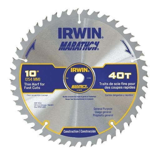 IRWIN Marathon 10-in 40-Tooth Standard tooth Carbide Circular Saw Blade
