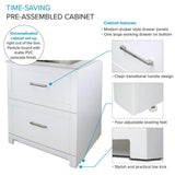 All-in-One 29 in. x 25.5 in. Stainless Steel Quartz Undermount Laundry/Utility Sink and Cabinet with Faucet in White - Super Arbor