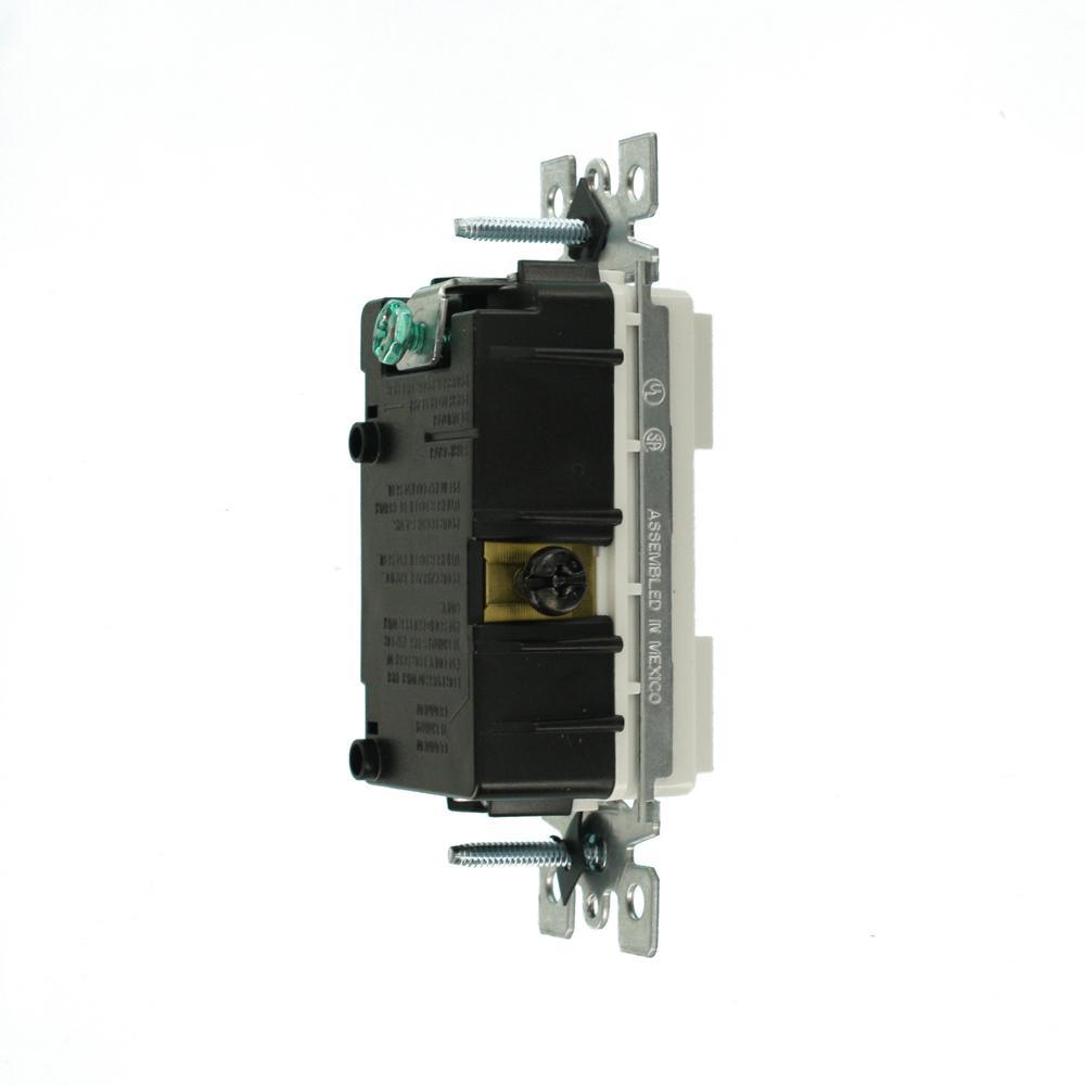 15-Amp Commercial Grade Combination Two Single Pole Rocker Switches, White - Super Arbor