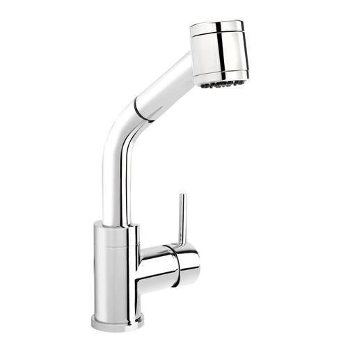 Keeney Metro Polished Chrome 1-Handle Deck-Mount Pull-Out Handle Kitchen Faucet (Deck Plate Included)