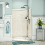 Elegance 36 in. x 48 in. x 80 in. 9-Piece Easy Up Adhesive Alcove Shower Wall Surround in Calacatta White - Super Arbor