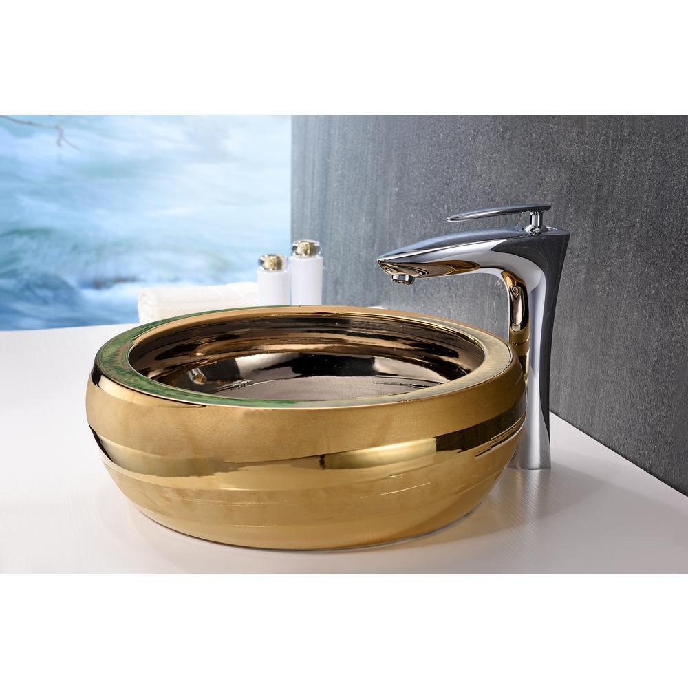 Levi Vessel Sink in Smoothed Gold - Super Arbor