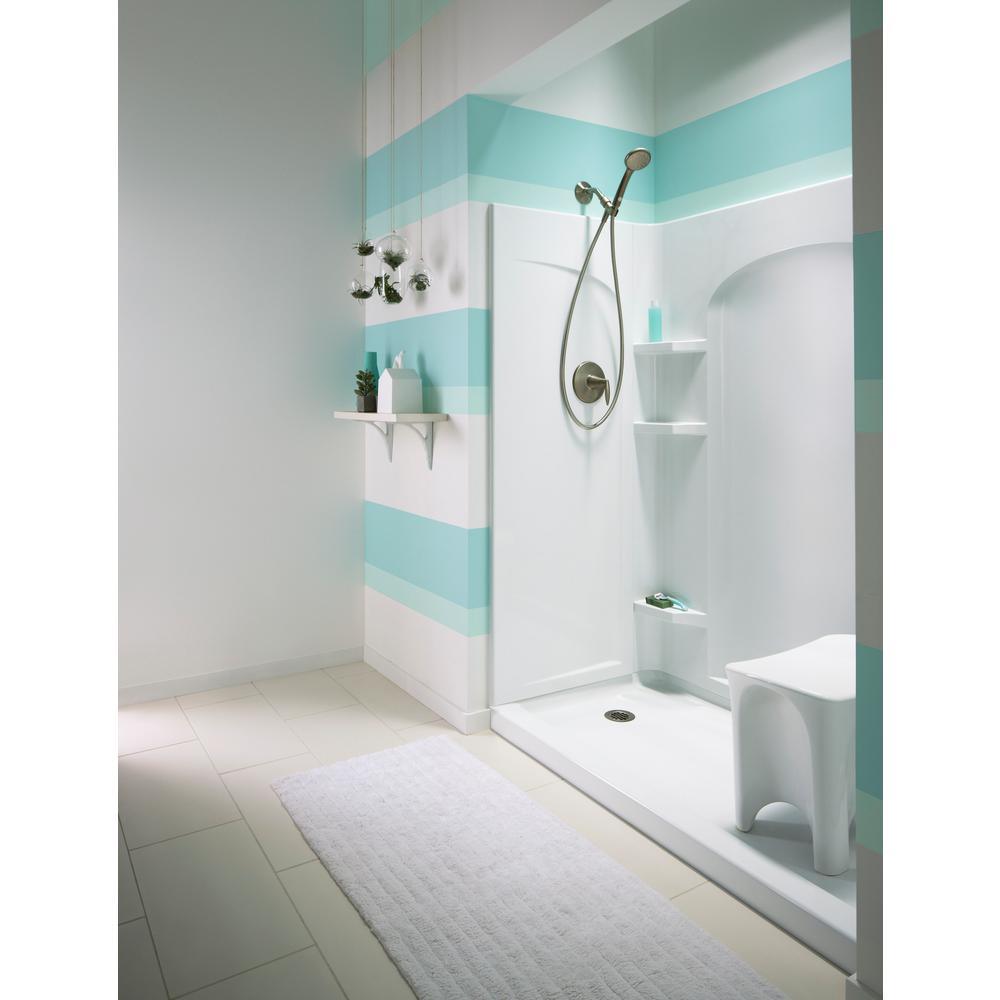 Ensemble Curve 60 in. x 1-1/4 in. x 72-1/2 in. 1-Piece Direct-to-Stud Alcove Back Shower Wall in White - Super Arbor