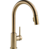 Trinsic Single-Handle Pull-Down Sprayer Kitchen Faucet with Touch2O Technology in Matte Black - Super Arbor