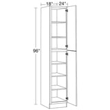 Home Decorators Collection Washington 18 in. W x 24 in. D x 96 in. H Assembled Plywood Pantry Kitchen Cabinet in Onyx with Soft Close RH