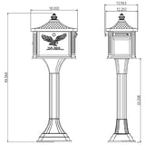 Pedestal All-in-One, Large, Aluminum, Locking, Mailbox & Post Combo, Black - Super Arbor
