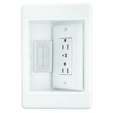 Pass & Seymour 1 Gang Recessed TV Media Box Kit with Surge Suppressing Outlet and Low Voltage Inserts, White - Super Arbor