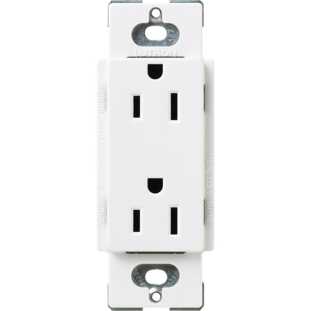 Claro 15 Amp Duplex Outlet, White - Super Arbor