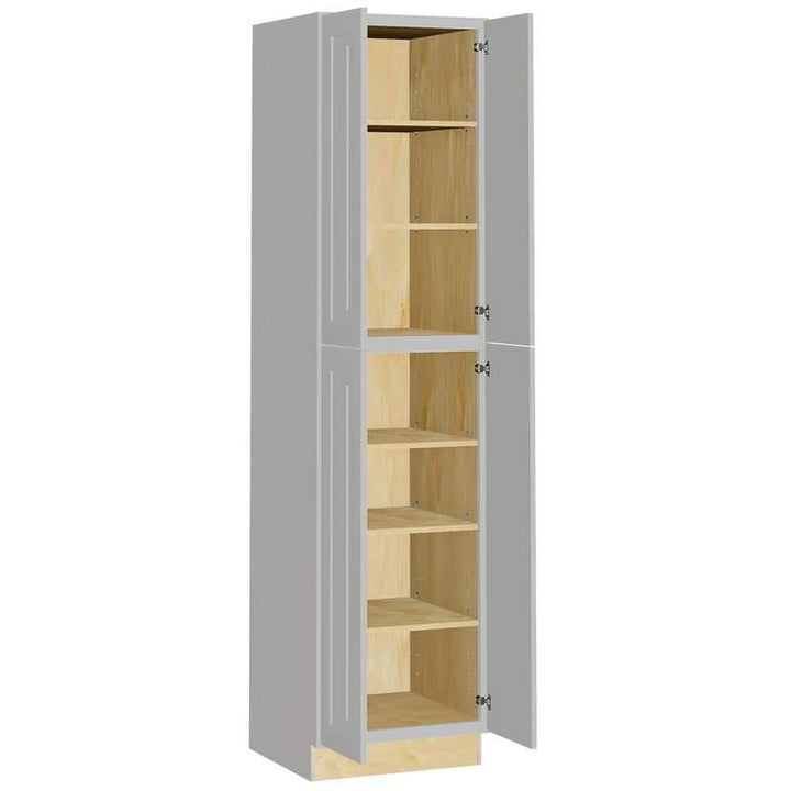 Home Decorators Collection Grayson 24 in. W x 24 in. D x 96 in. H Assembled Plywood Pantry Kitchen Cabinet in Pearl Gray with Soft Close