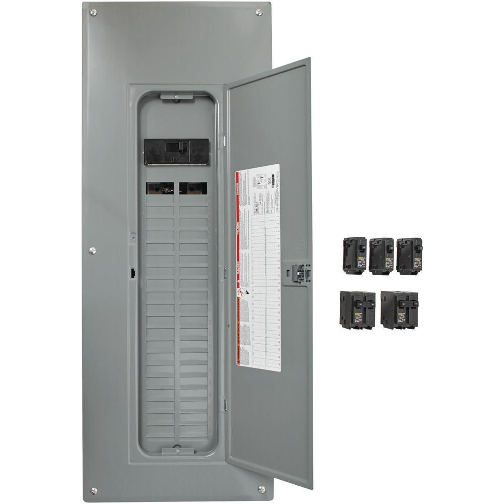 Homeline 200 Amp. 40-Space 80-Circuit Indoor Main Breaker Qwik-Grip Plug-On Neutral Panel, Wiser Energy Monitor - Super Arbor