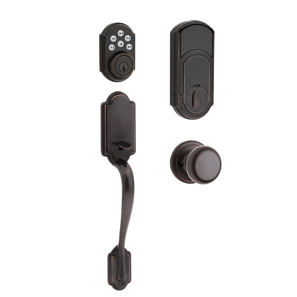 SmartCode 909 Satin Nickel Single Cylinder Electronic Deadbolt Featuring SmartKey Security and Tustin Passage Lever - Super Arbor