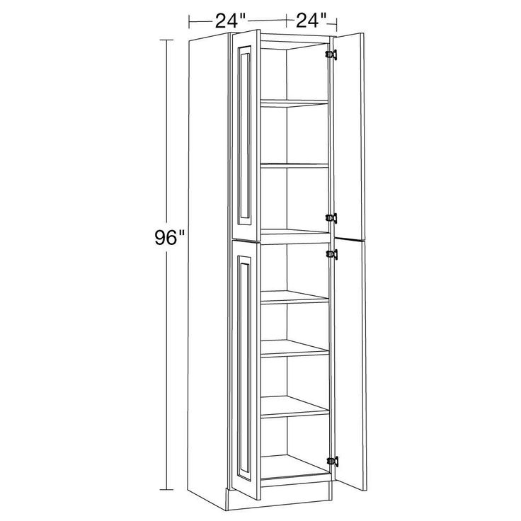 Home Decorators Collection Grayson 24 in. W x 24 in. D x 96 in. H Assembled Plywood Pantry Kitchen Cabinet in Deep Onyx with Soft Close