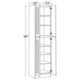 Home Decorators Collection Grayson 24 in. W x 24 in. D x 96 in. H Assembled Plywood Pantry Kitchen Cabinet in Deep Onyx with Soft Close
