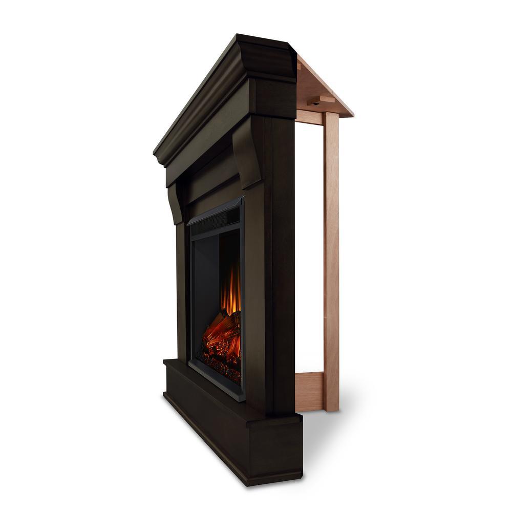Chateau 41 in. Corner Electric Fireplace in Dark Walnut - Super Arbor