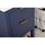 Klein 20 in. W x 15 in. D Bath Vanity in Blue with Porcelain Vanity Top in White with White Basin